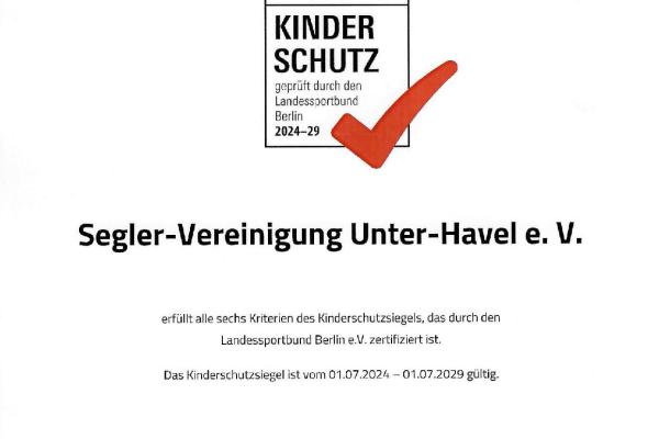 2024 Kinder- und Jugendschutz | SVUH erhält Kinderschutzsiegel des LSB